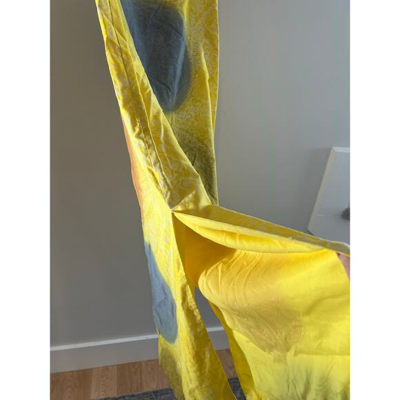 Vintage Pop Art Sleeveless Long Shift Dress Yellow Abstract Size S/M JL - Picture 4 of 7